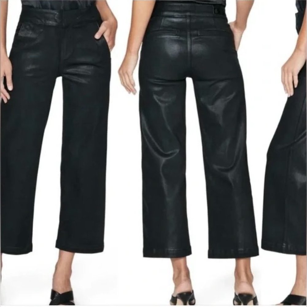 Paige Nellie Trousers Coated Black Pants 28